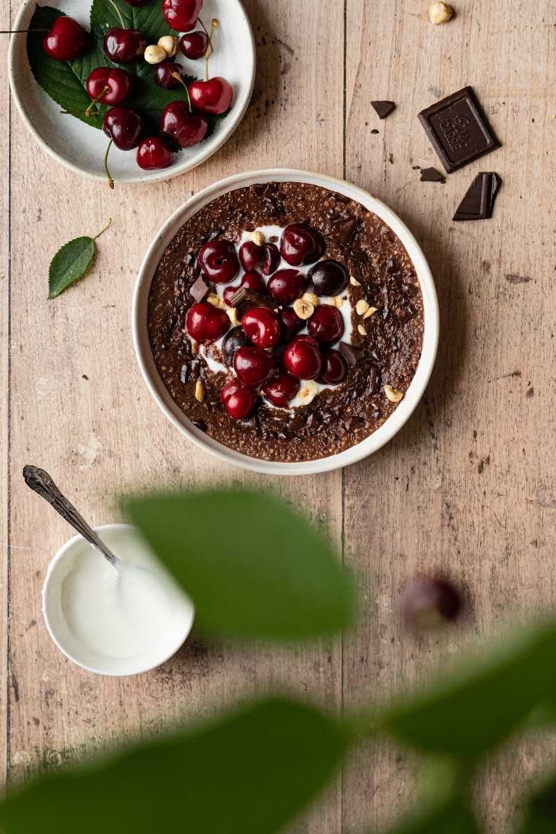 Pohanková kaše čokoláda višně